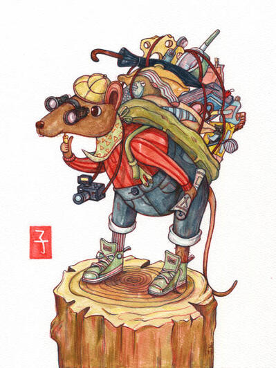 The Traveller Watercolor (8" x 10") $180